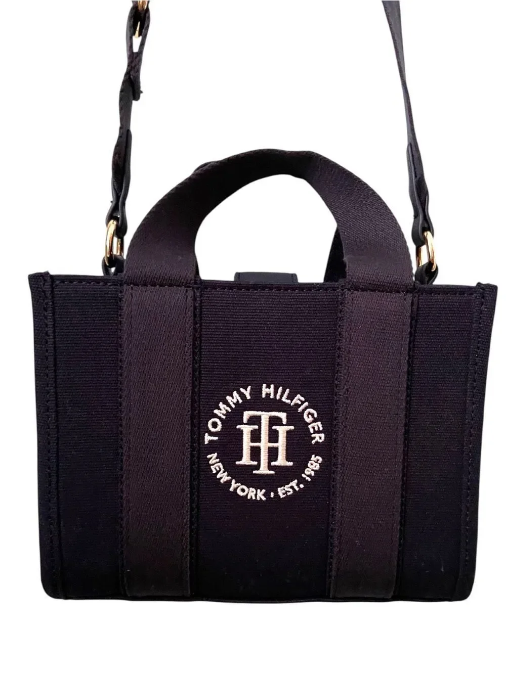 NWT Tommy Hilfiger Navy Blue Crossbody Mini Tote with Logo